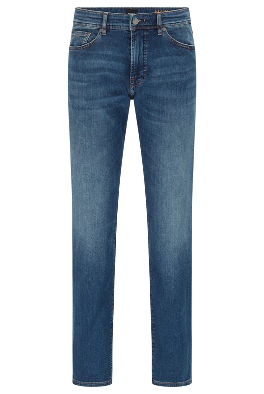 BOSS Mens Maine BC-L-P Regular-fit Jeans in Blue Super-Stretch Denim