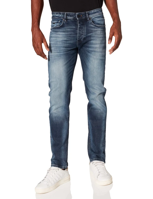 BOSS Men's Taber BC-P-1 Jeans, Dark Blue406, 32 W/34 L