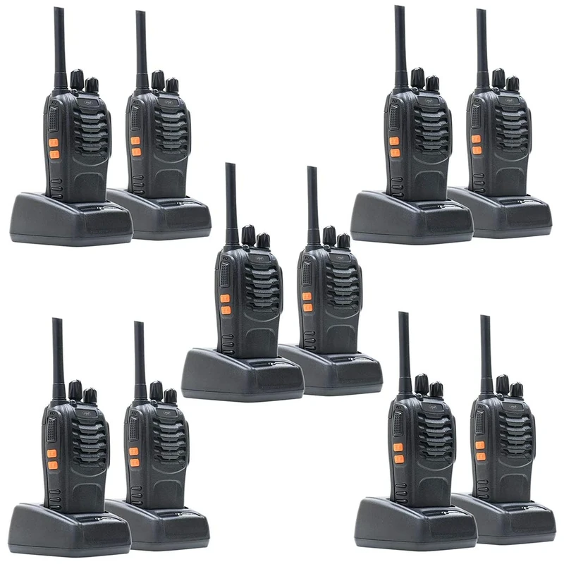 Package 10 PNI PMR R40 PRO portable radios batteries, chargers and headphones included