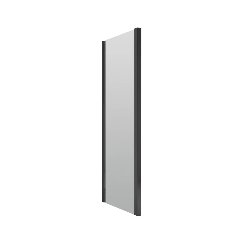 Nuie SQSP80BP Rene | Modern Bathroom 6mm Toughened Safety Glass Side Panel with Hidden Fixings, 800mm, Satin Black