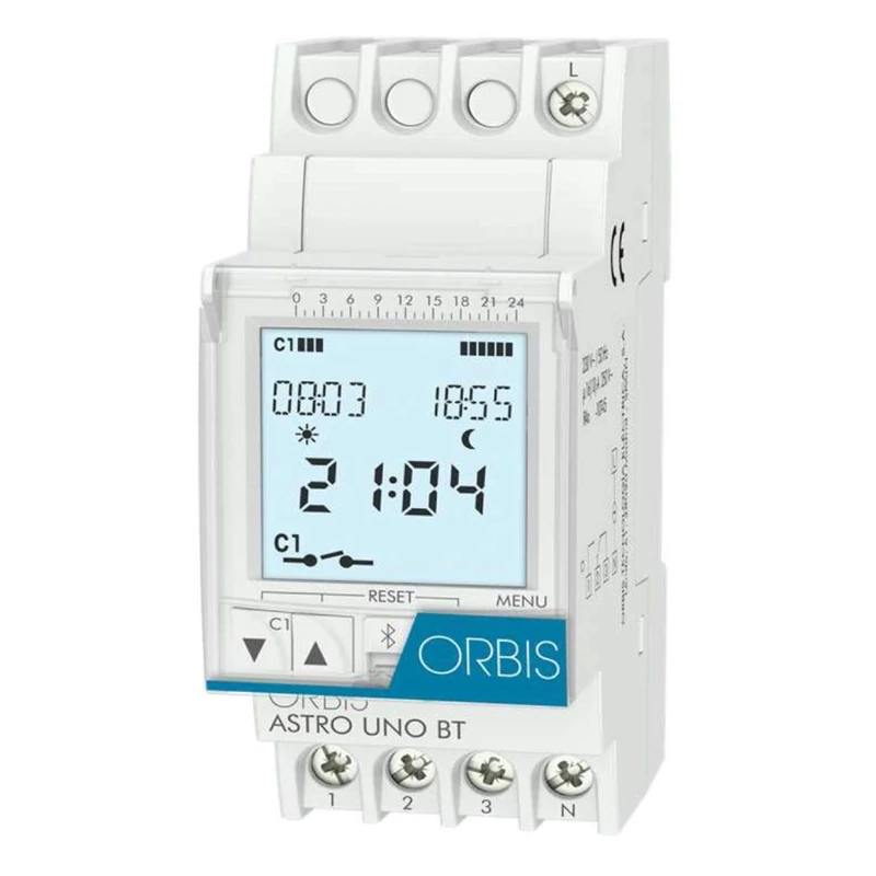 Astro Uno Bluetooth Astronomical Time Switch with Built-in Two-Way Bluetooth Communication, Fixed or Astronomical Maneuvers, 6.5 x 3.5 x 8.8 cm (Reference: OB178312) - Image 1