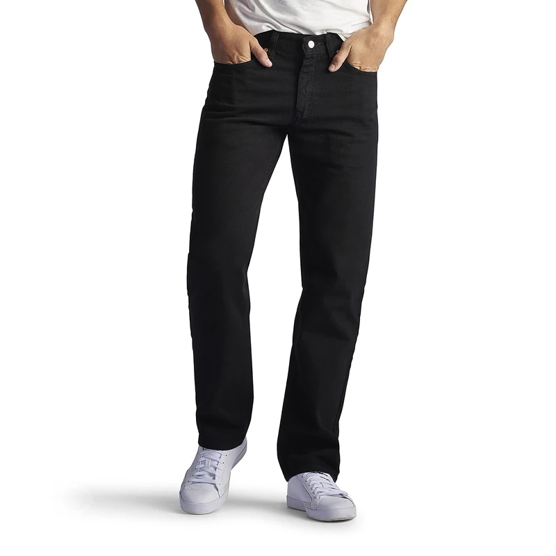 Lee Men's Legendary Regular Jeans, Black (Black Overdye), 36W / 34L