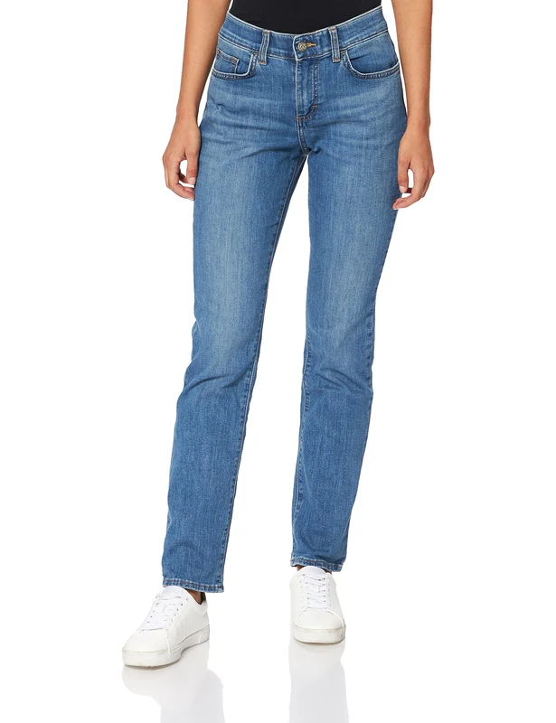 Lee Women's Comfort Denim Straight Jeans, Modern Blue, 29W x 33L