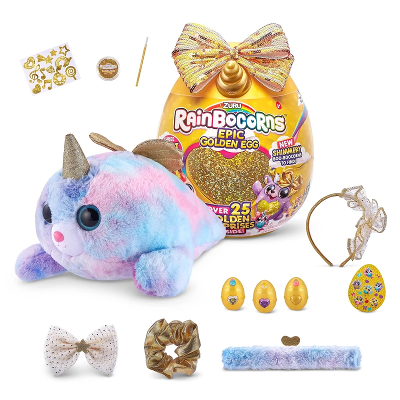 Rainbocorns 9244B Epic Golden Egg, Seal Surprise Plush Pet Collectible, Multicolor