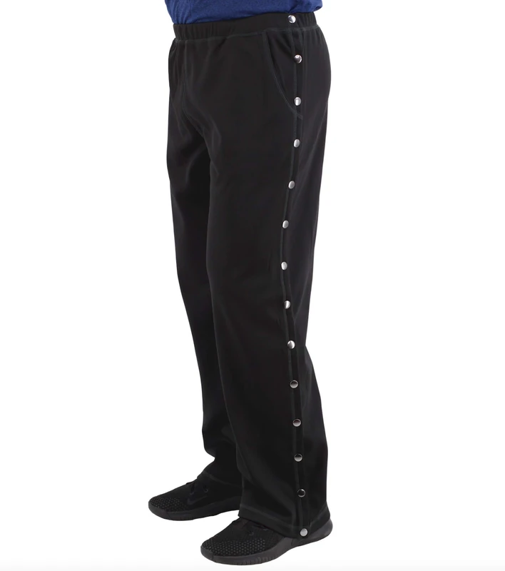 Renova Medical Wear Post Surgery Tearaway Pants - Men's - Women's - Unisex Sizing Black - Image 1