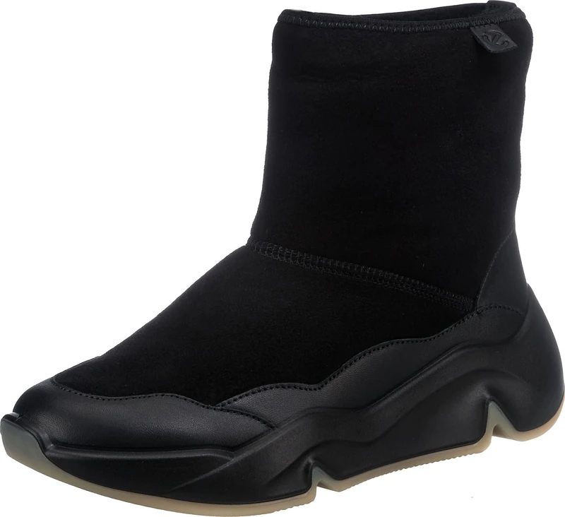 ECCO Women's Chunky Sneaker Ankle Boot - Black Leather, Size 5.5 UK