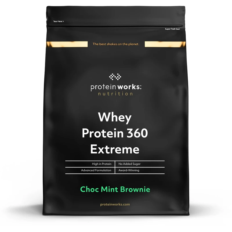 Protein Works - Whey Protein 360 | Premium Whey Protein Powder Blend | No Added Sugar Protein Shake | 80 Servings | Choc Mint Brownie | 2.4kg