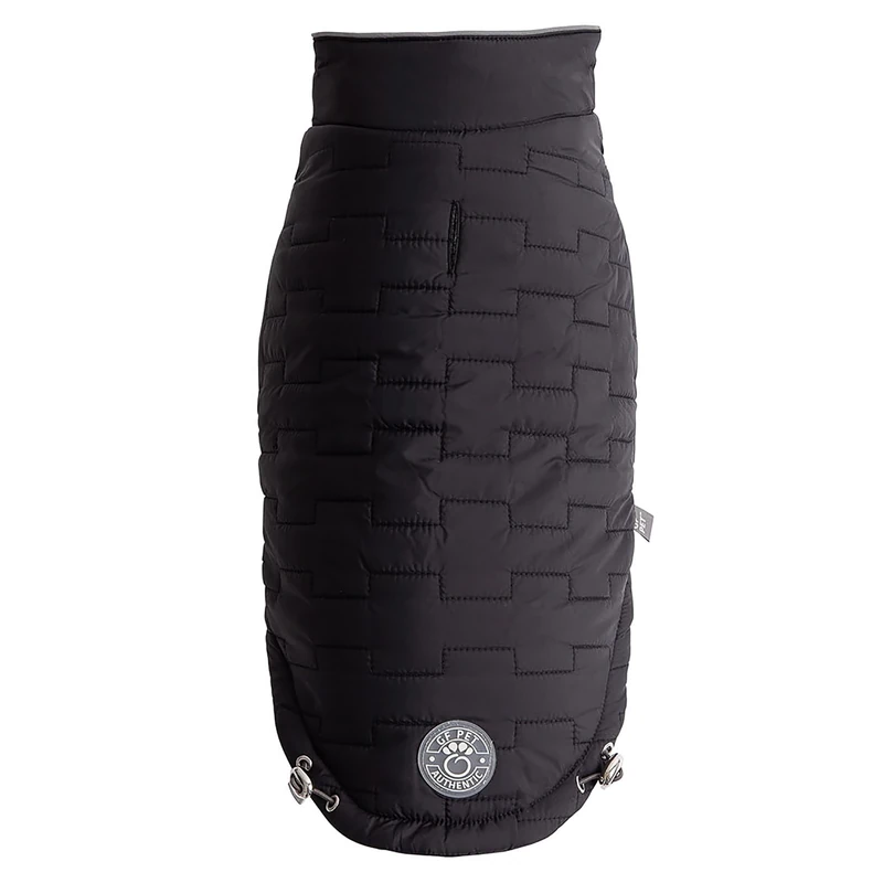 GF Pet Dog Jacket Reversible Chalet Warm Coat for Dogs Quilted Active Water Resistant Winter Dog Coat - Black - Small