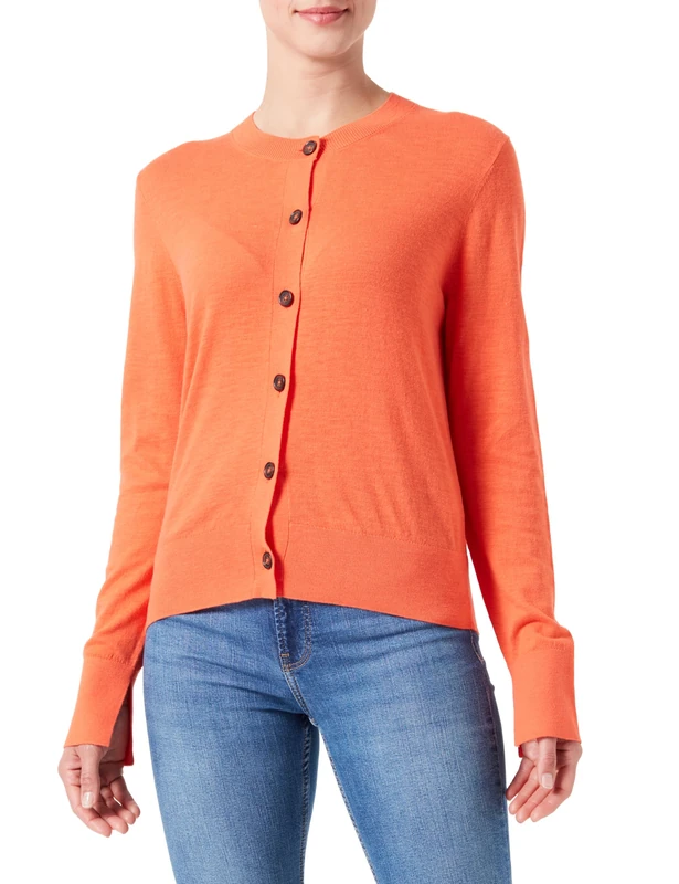 Marc O'Polo Women's 403501061071 Cardigan Sweater, Fruity Orange, XXS