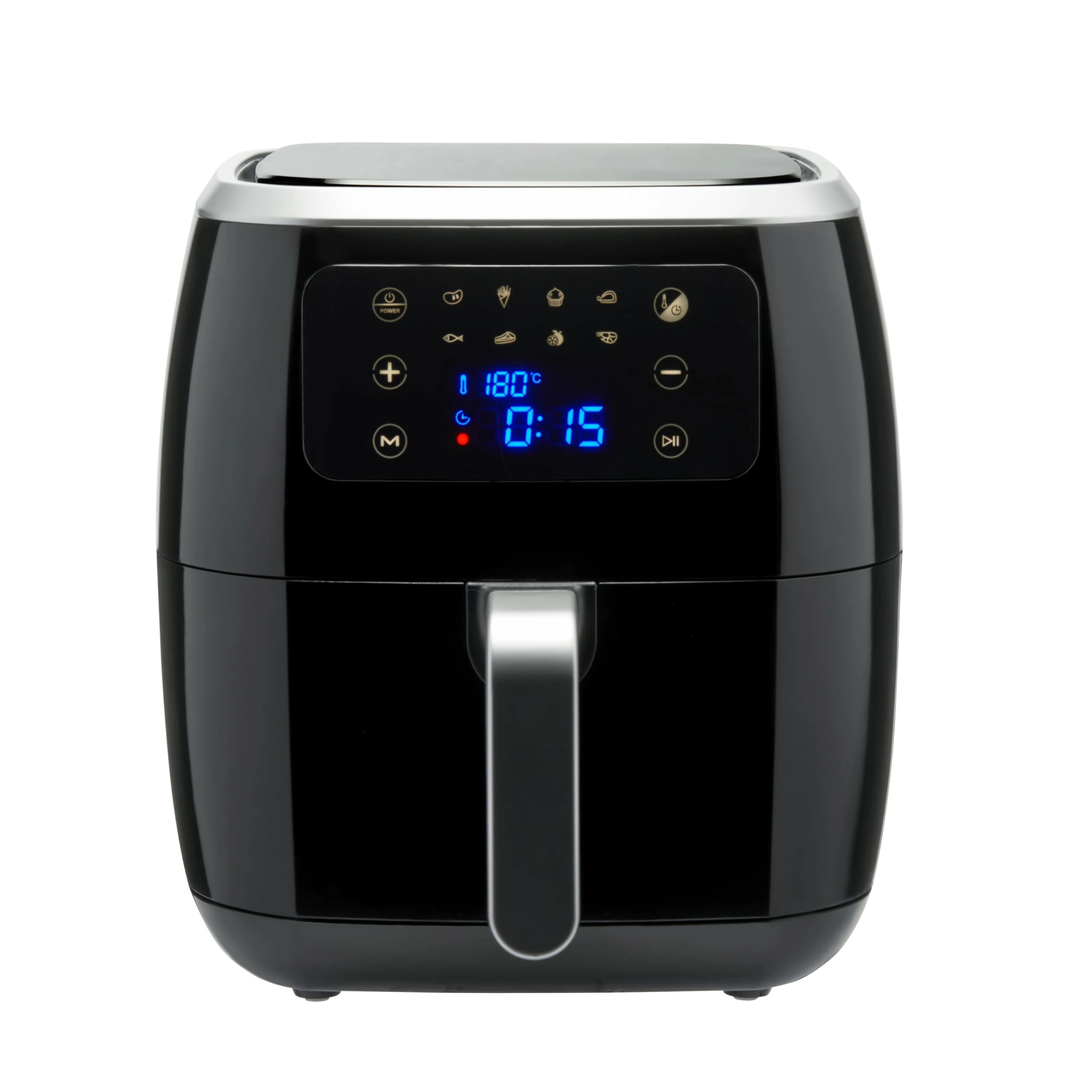 Amazon Basics 6 litre Air Fryer with Digital Touchscreen and 8 Cooking Presets, Black