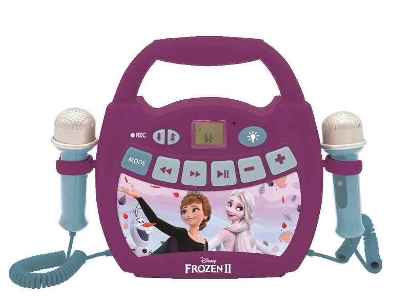 LEXIBOOK, Frozen, Portable karaoke digital player for kids, Microphones, Light effects, Bluetooth®, Record and voice changer functions, Purple, MP320FZZ