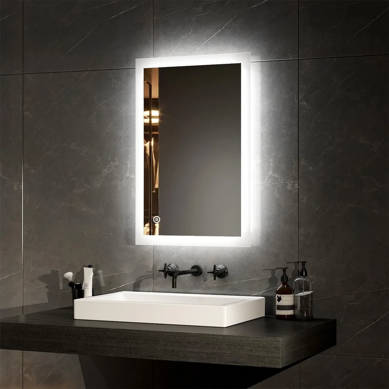 EMKE Bathroom Mirror with Led Lights, Smart Illuminated Bathroom Vanity Mirror 400x600mm