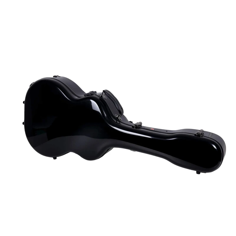 Crossrock Deluxe Fiberglass Case for OM, Martin 000 Guitars-TSA Latch(CRF2021OMBK) - Image 1