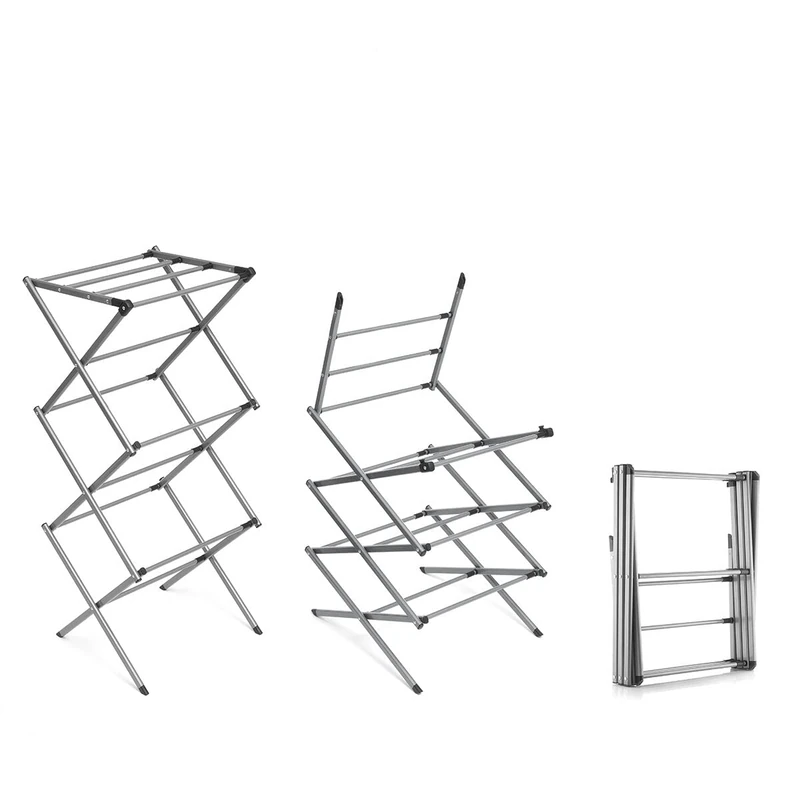 InnovaGoods Folding and Extendable Metal Clothes Dryer with 3 Levels Cloxy 11 Bars