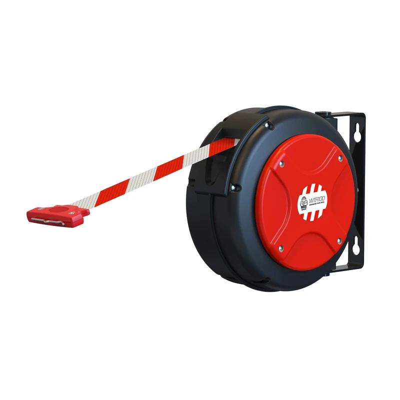 MAXTOOLS WTR100 Roller for White and Red Warning Tape, Robust and Impact-Resistant, with Mount for Attaching to Wall, Tape Length: 16 m