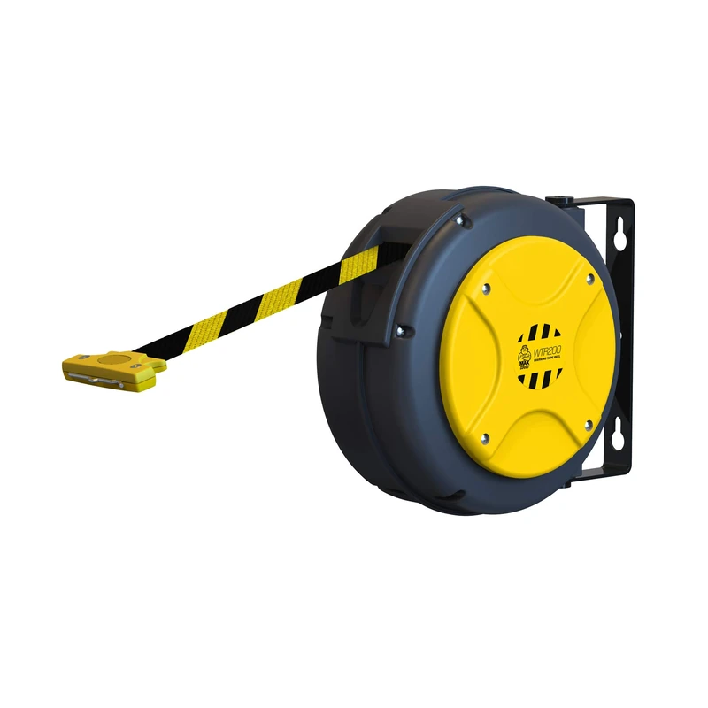 MAXTOOLS WTR200, Roller for Yellow and Black Warning Tape, Robust and Impact-Resistant, with Mount for Attaching to Wall, Tape Length: 16 m - Image 1