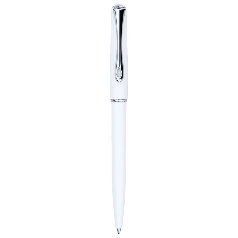 Traveller Ballpoint Pen Medium Stainless Steel/Chrome White 2-Piece Set