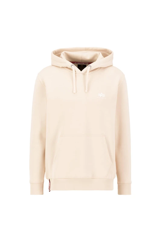 Alpha Industries Men's Basic Hoody Small Logo, Jet Stream White/White, M
