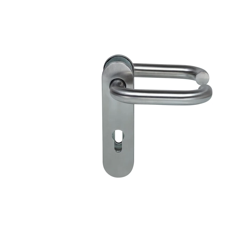 Hörmann FS Handle Set D-110 Short Plate PZ, Plain Bearing Stainless Steel (Fire Protection Handle Set for Fire Door/Multi-Purpose Door H8-5 / Quadro/MZ/OD) 535303