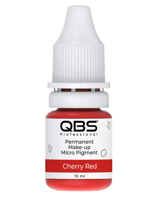 QBS MICROBLADING Pigments for Lips 10ML | Machine & Hand Use | Choice of 6 Colours | SPMU Products (Cherry Red)