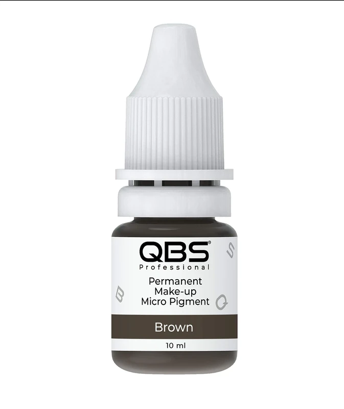 QBS MICROBLADING Pigments for Eyebrows 10ML | Machine & Hand Use | Choice of 9 Colours | SPMU Products (Brown)