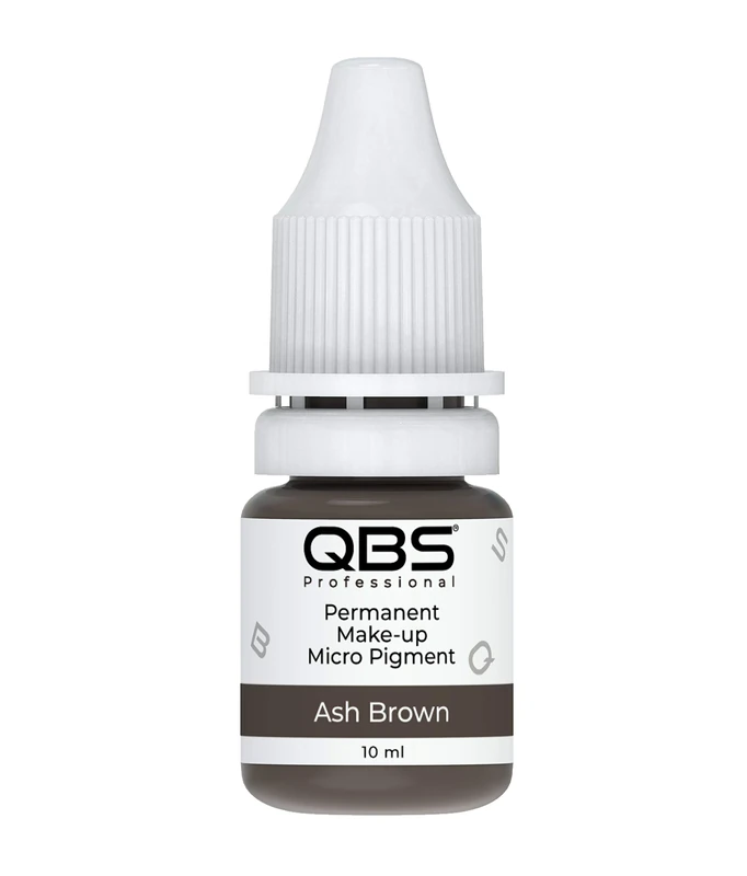 QBS MICROBLADING Pigments for Eyebrows 10ML | Machine & Hand Use | Choice of 9 Colours | SPMU Products (Ash Brown)
