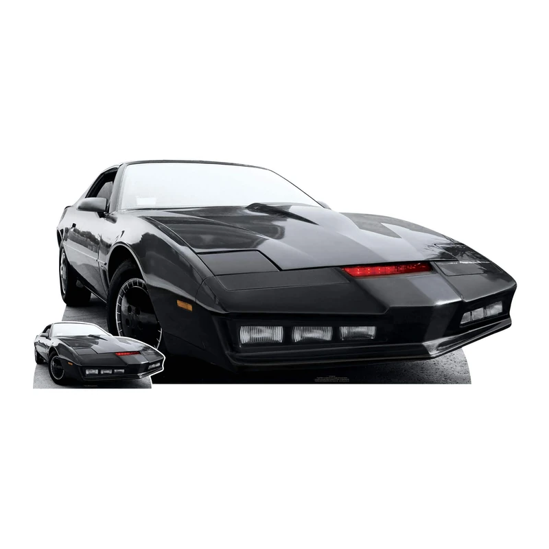 Star Cutouts Ltd SC1640 Kitt Car Knight Rider Large Cutout with Free Mini Cardboard Standee for THR Home, Décor & 1980s Fans, Multicolour - Image 1