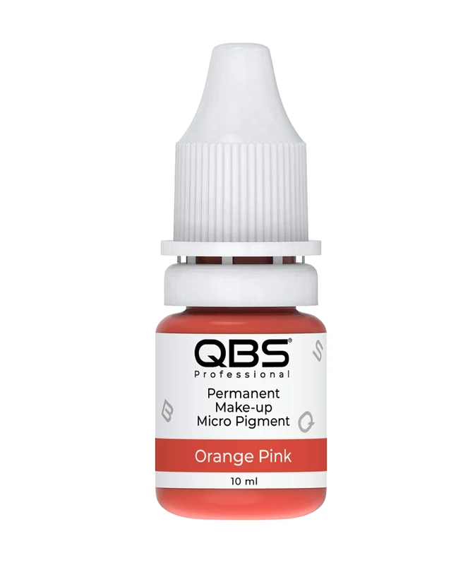 QBS MICROBLADING Pigments for Lips 10ML | Machine & Hand Use | Choice of 6 Colours | SPMU Products (Orange Pink)