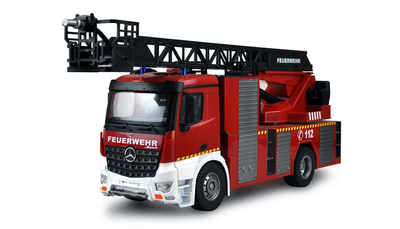 Amewi 22502 Mercedes-Benz Fire Brigade Rotary Ladder Vehicle 1:18 RTR Licensed Vehicle Red/White