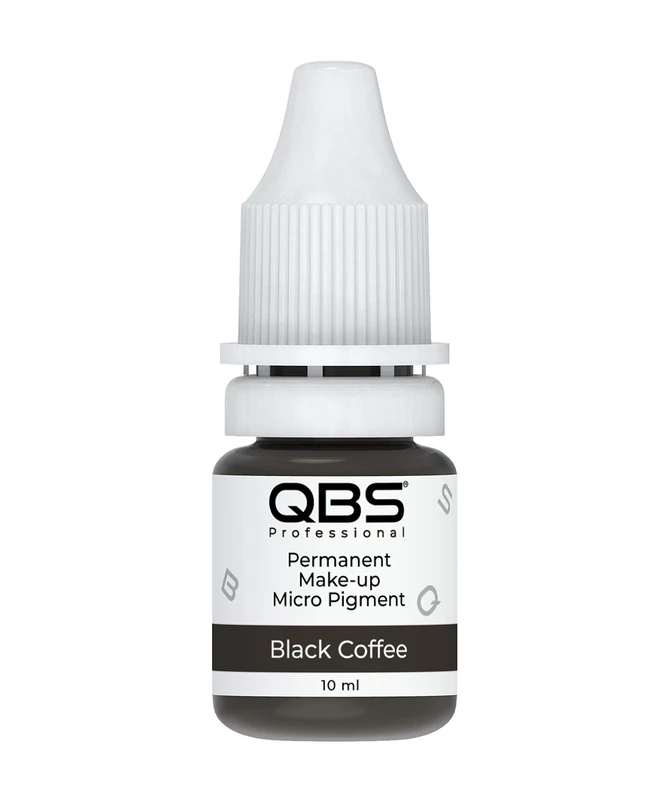 QBS MICROBLADING Pigments for Eyebrows 10ML | Machine & Hand Use | Choice of 9 Colours | SPMU Products (Black Coffee)