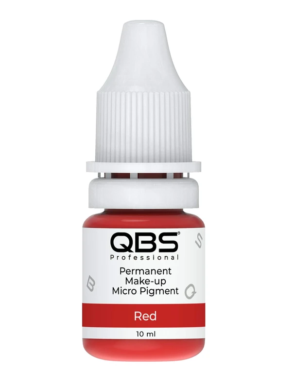 QBS MICROBLADING Pigments for Lips 10ML | Machine & Hand Use | Choice of 6 Colours | SPMU Products (Red)