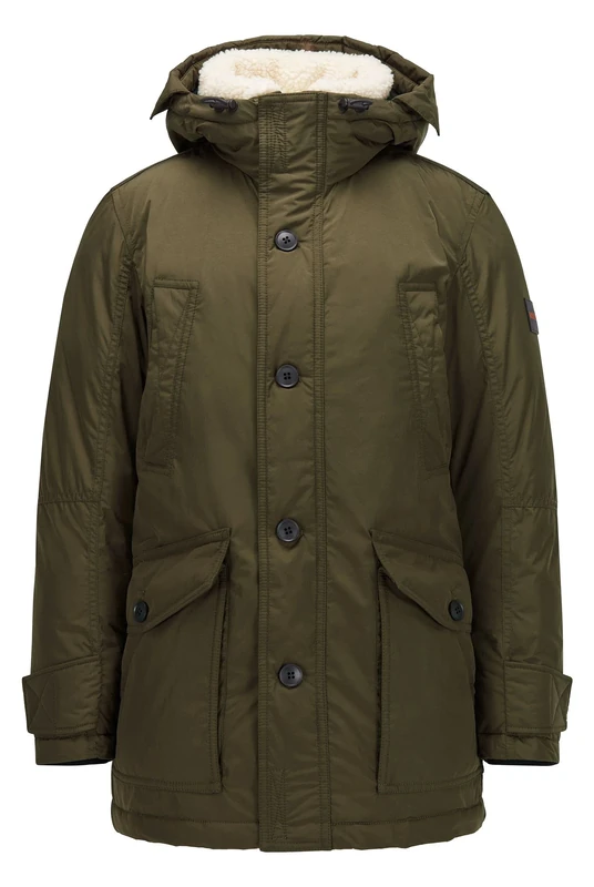 BOSS Men's Onarz Down Alternative Coat, Dark Green308, 44