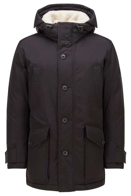 BOSS Men's Onarz Down Alternative Coat, Black 1, 44