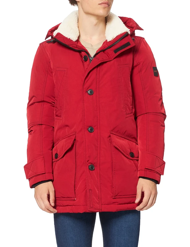 BOSS Men's Onarz Down Alternative Coat, Medium Red611, 36
