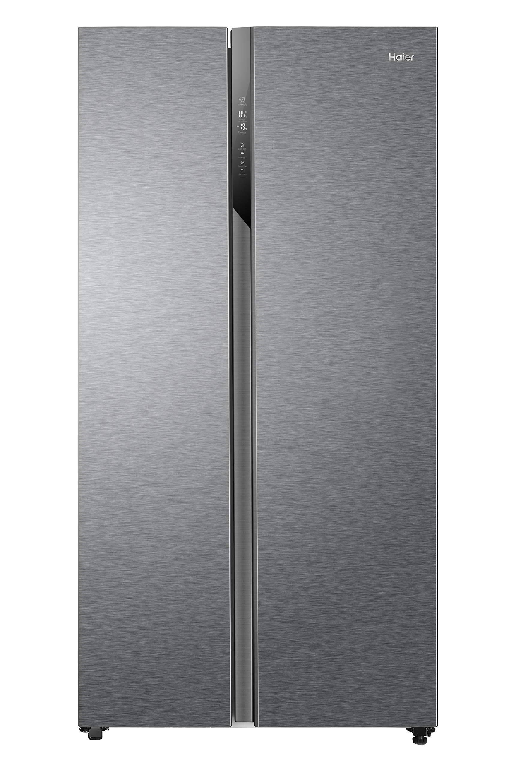 Haier SBS 90 Series 3 Freestanding American Fridge Freezer, Side by Side, Total No Frost, E Class, Multi Air Flow Technology, 528L Total Capacity, Quiet, Gentle Silver, 91x66x177.5 cm - HSR3918ENPG