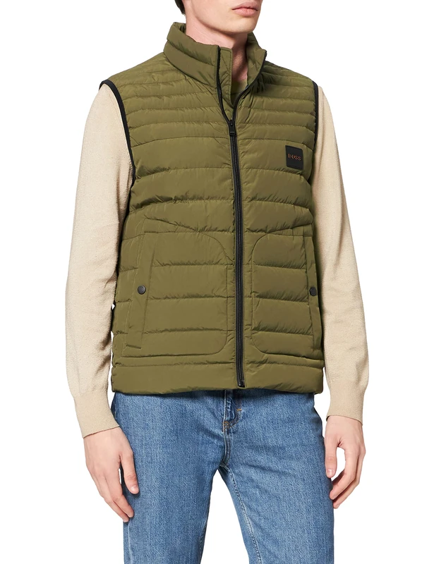 BOSS Men's Oblu Down Vest, Dark Green308, 36
