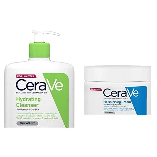 CeraVe Hydrating Cleanser with Moisturising Cream Bundle