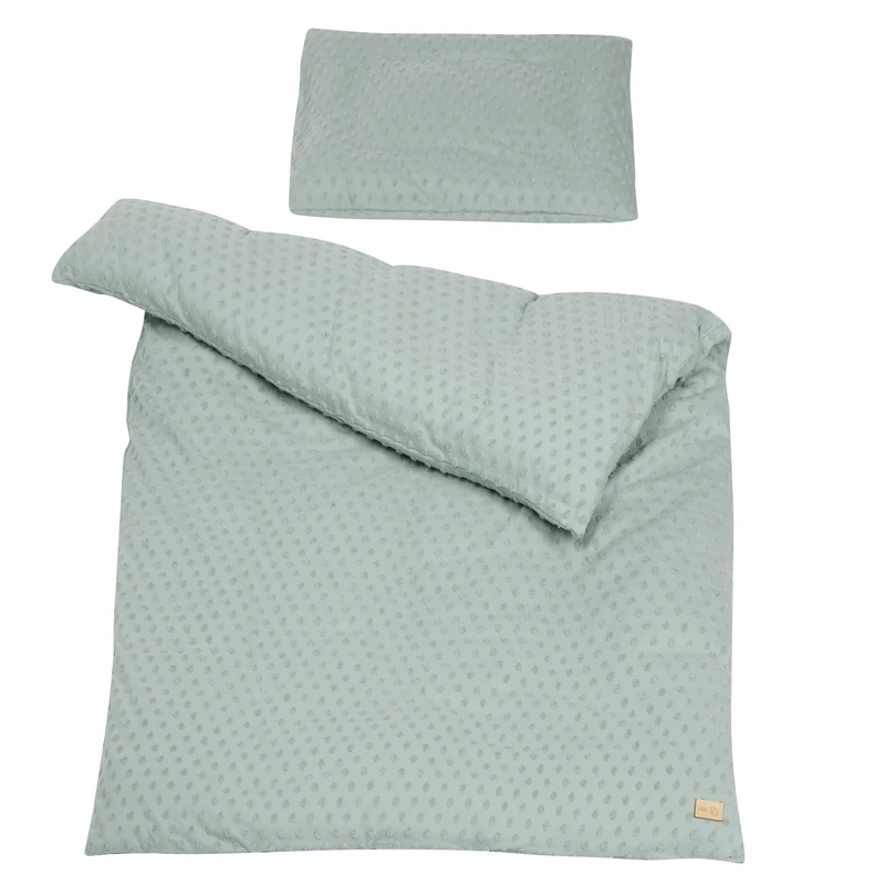 roba Lil Planet Organic Baby Bed Linen Set - 2 Pieces - Duvet Cover 100 x 135 cm + Pillow Case 40 x 60 cm - Organic Cotton Oeko-TEX® and GOTS Certified - Frosty Green - Image 1
