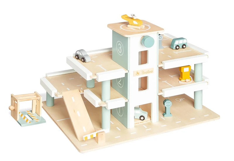 Pinolino Kurt Direct Car Park with Lift, Accessories, Car Wash and 3 Levels, White