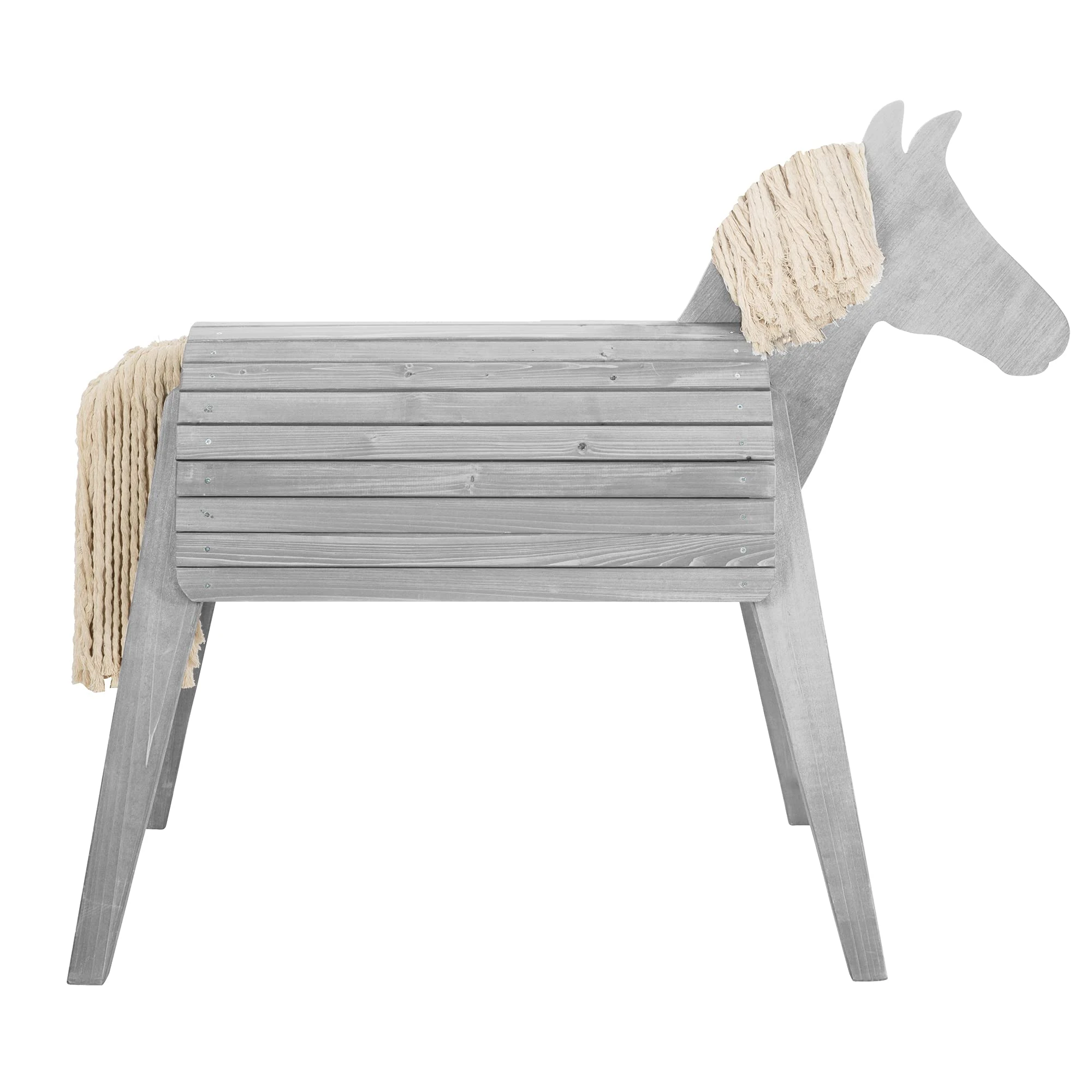 roba Play Horse, Wood, 75 ml (1er Pack), Unisex Children's Toy for Outdoor Play, Grey
