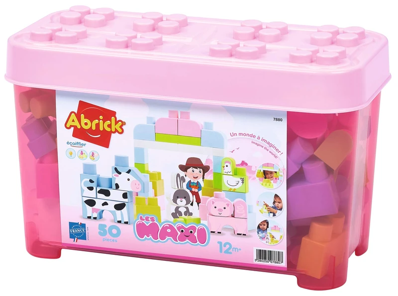 Ecoiffier Abrick Colourful Farm - 50 Large Animal Building Blocks