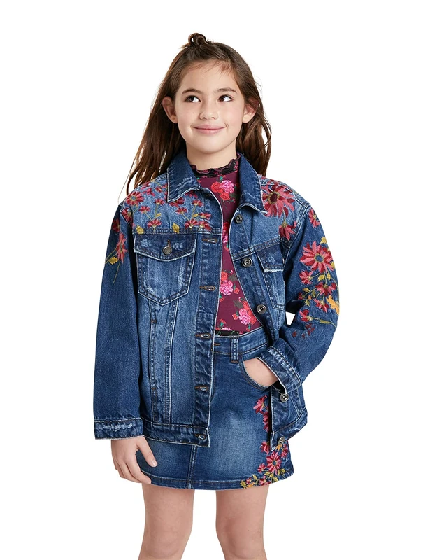 Desigual Girls' CHAQ_Amazon Denim Jacket, Blue, 2021-11-12T00 00.000Z