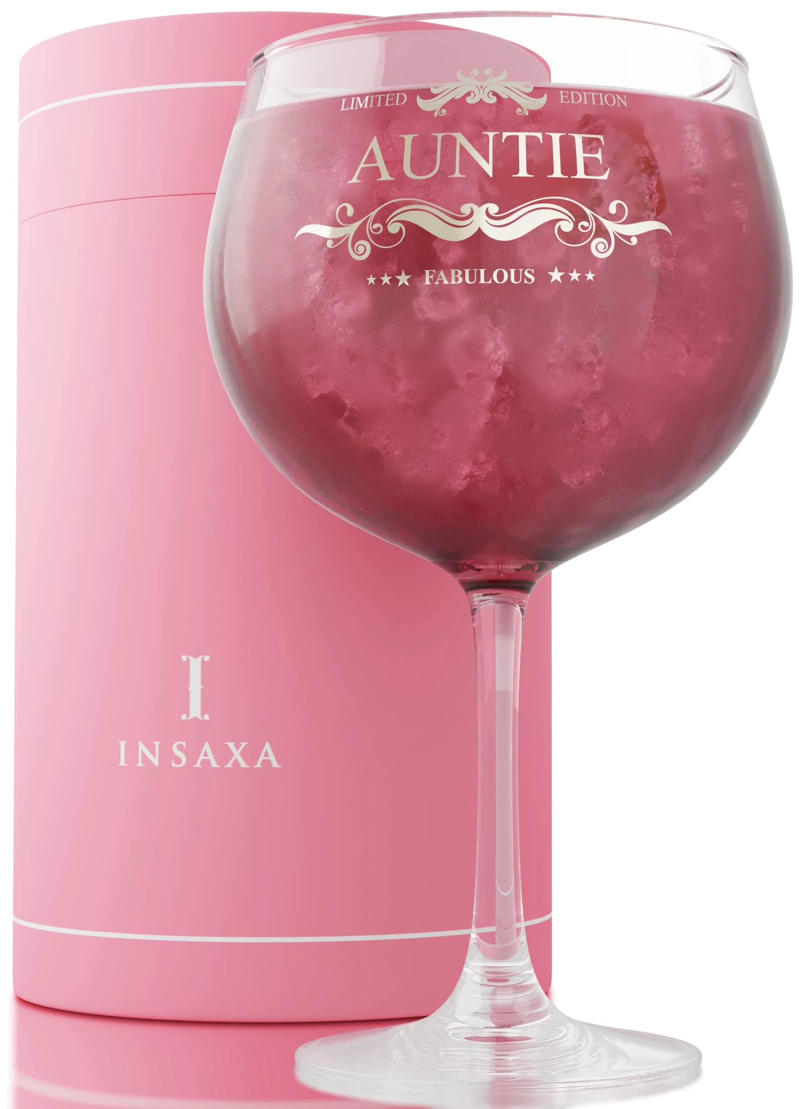 Insaxa Auntie Gifts Fabulous Auntie Large Gin Glass (730ML) Auntie Birthday Gifts for Auntie Christmas Gifts