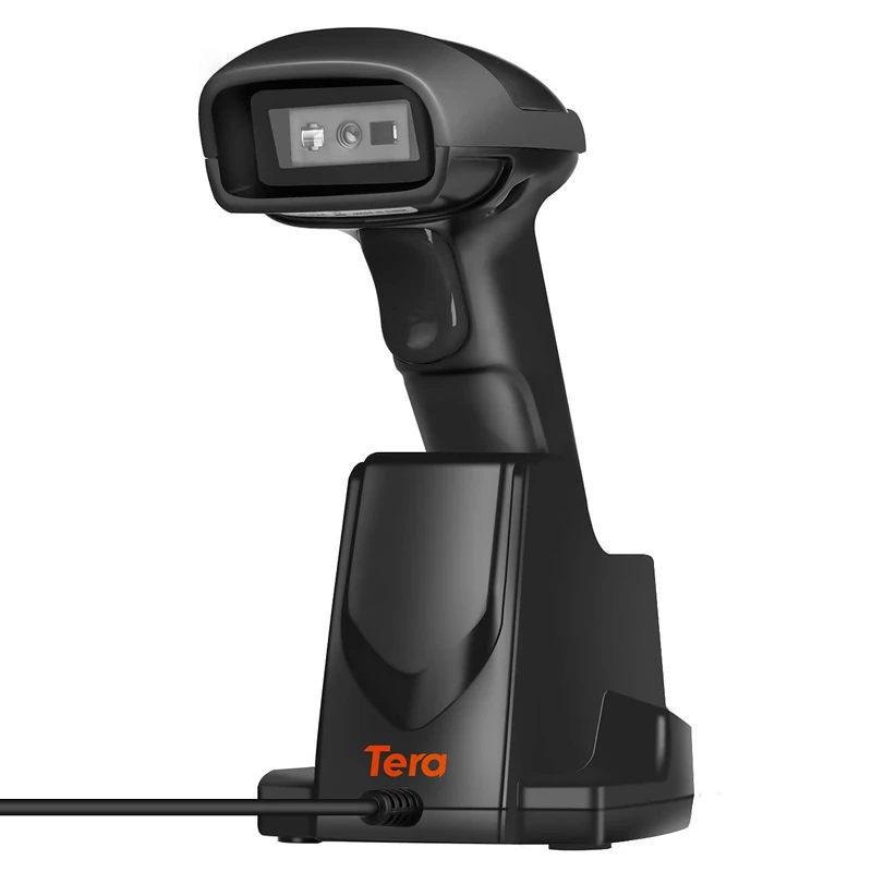 Tera Barcode Scanner 1D 2D QR Wireless with USB Charging Cradle 1D 2D QR Handheld Barcode Reader Plug and Play