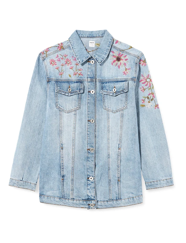 Desigual Girls' CHAQ_AMAZONA Denim Jacket, Blue, 2021-03-04T00 00.000Z