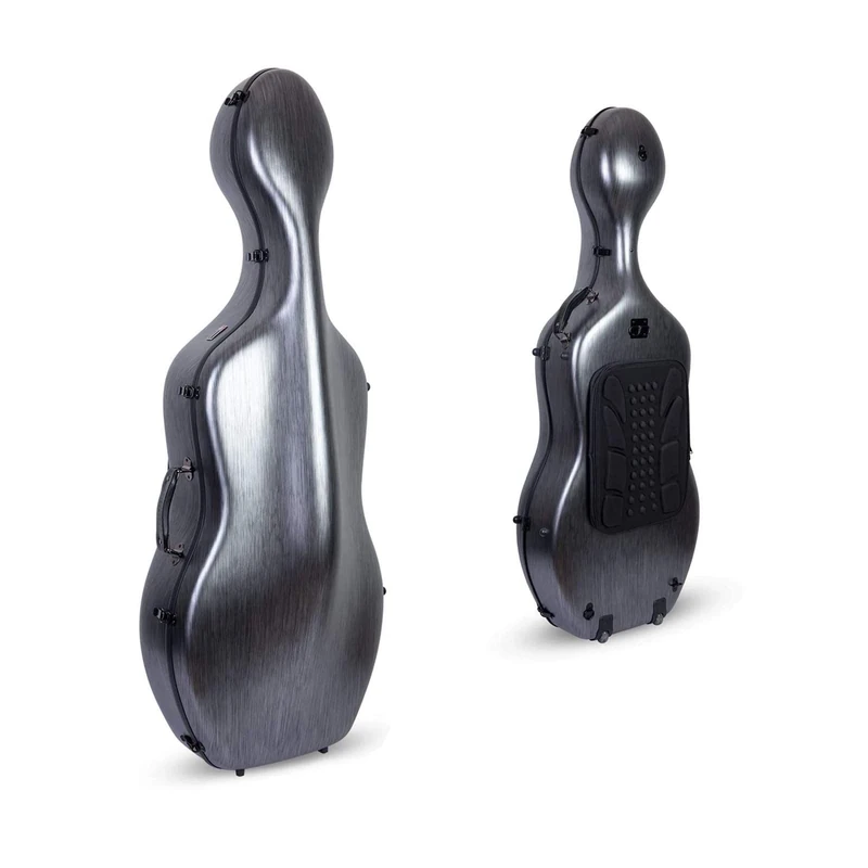 Crossrock Poly Carbon Cello Case for 4/4 Full Size | Matte Black Finish, Wheels, Lightweight & Durable – Ideal for Students & Everyday Use -Black (CRF1020CEFBKHT)