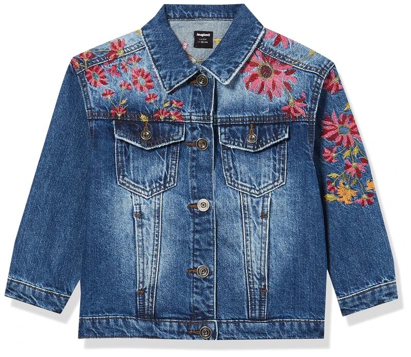 Desigual Girls' CHAQ_Amazonas Denim Jacket, Blue, 2021-03-04T00 00.000Z