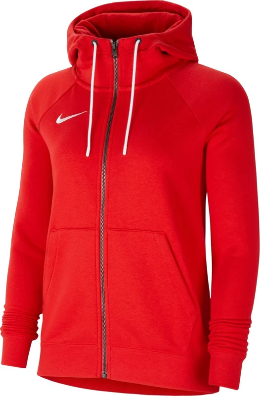 NIKE CW6955-657 W NK FLC PARK20 FZ HOODIE Sweatshirt Women's UNIVERSITY RED/WHITE/WHITE Size XS