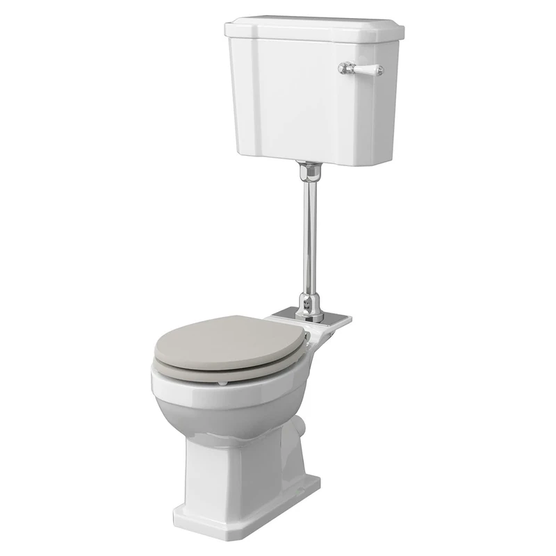 Hudson Reed CCR036 Richmond | Traditional Bathroom Mid Level Toilet Pan, Cistern and Flush Pipe Kit (Excludes Seat), 985mm, White