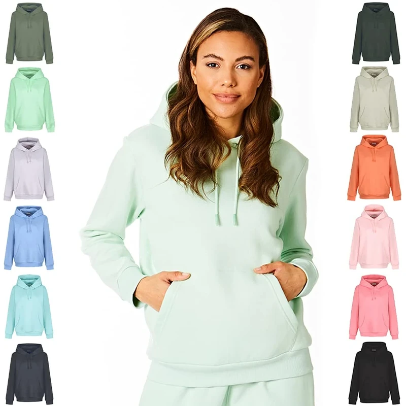 Light & Shade Women's Fleece Pullover Hoodie - Misty Jade L